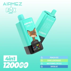 Airmez Fox 120000 120K Puffs | 4-in-1 Flavor System | Smart LED Display | 1.0Ω Mesh Coil