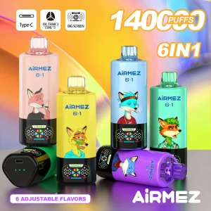 Airmez FOX 6 IN 1 140K Puffs | 6-in-1 Flavor System | Smart LED Display | 1.0Ω Mesh Coil